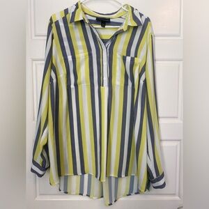 Lane Bryant Multicolor Button Down Dress Shirt